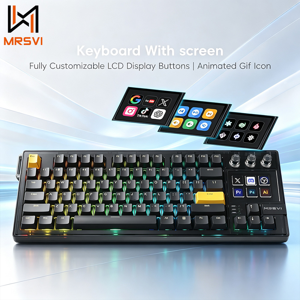 Keyboard Gaming Transparent - MRSVI K1 PRO V-K87 メカニカルゲーミングキーボード RGBキーボード