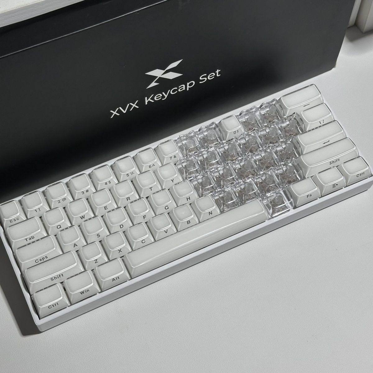 Keyboard Lube Kit - 20個入り 1U キーキャップ 独自の猫の頭デザイン MAO 透明キーキャップ