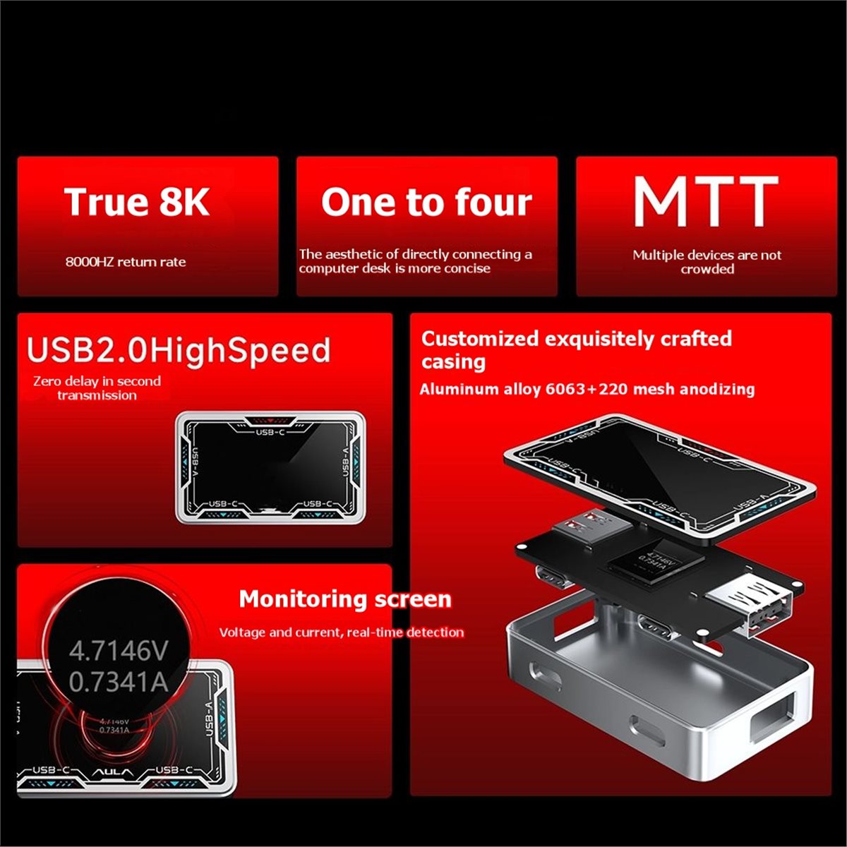 Gaming Keyboard Splitter - ■ ★ 新入荷 ファッション ゲーミングUSBハブ 8K高速