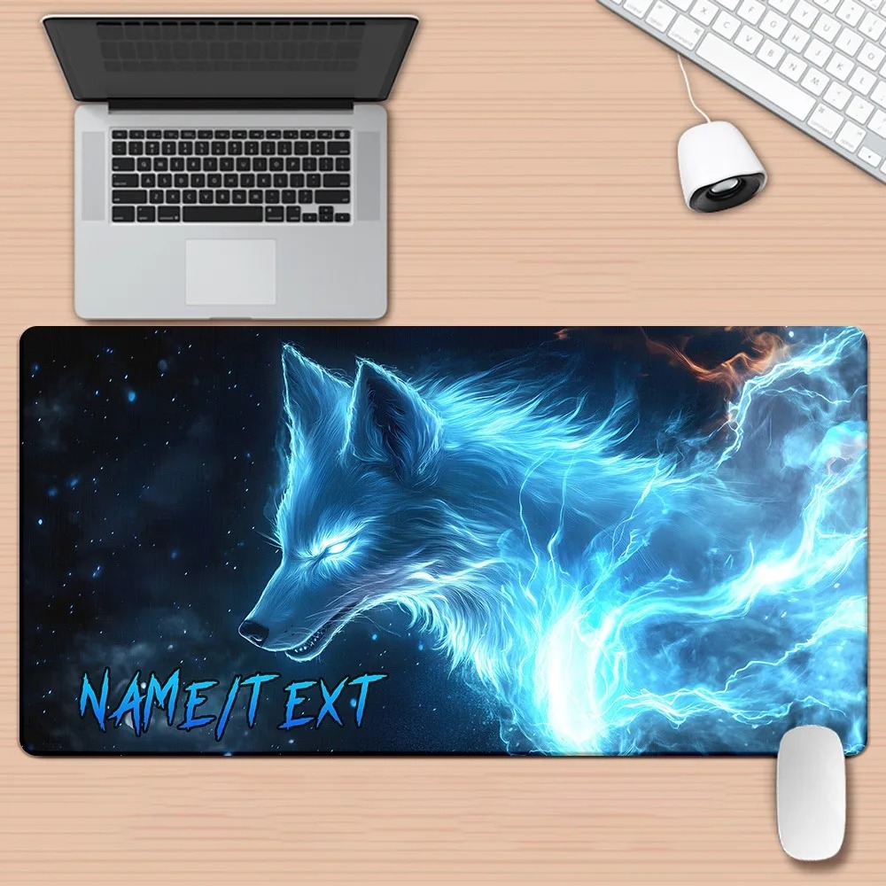 Gaming Keyboard Name - カスタムネームマジックウルフHDプリントXXLマウスパッド、PCゲーマー向け多機能ゲーミングキーボードデスクパッド、オフィスギフト