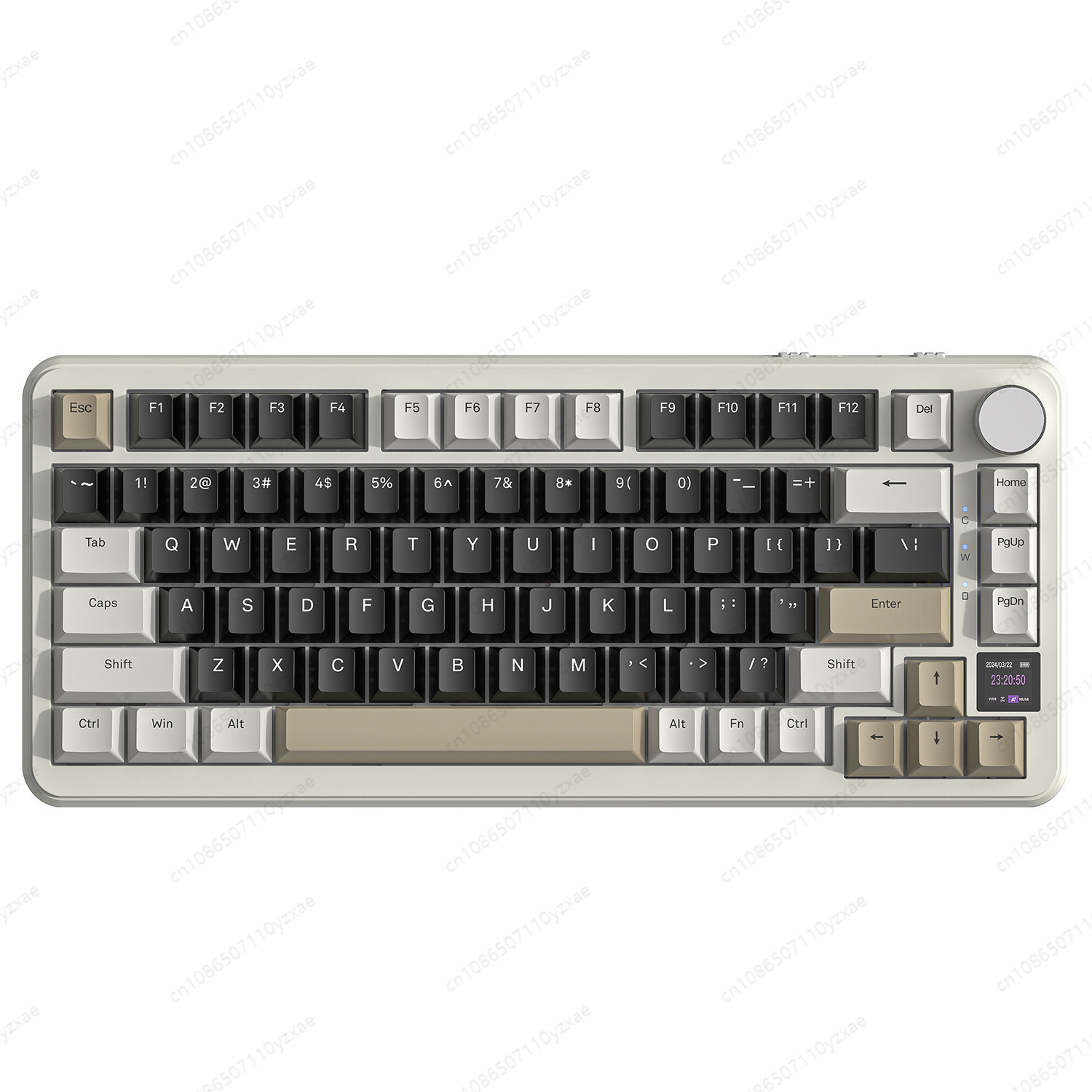 Gaming Keyboard Affordable - 2024年新型AL66メカニカルキーボード アルミ合金製多機能ノブ搭載 3モードRGBゲーミングキーボード ホットスワップ対応 ガスケットマウント PCゲーマー向け