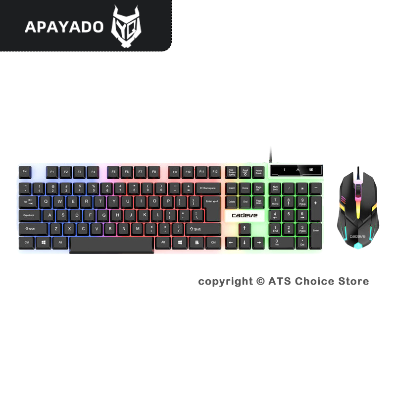 Gaming Keyboard And Mouse Combo - APAYADO LDK9122 ゲーミングキーボードマウスコンボ 104キー USB有線 カラフルLEDバックライト