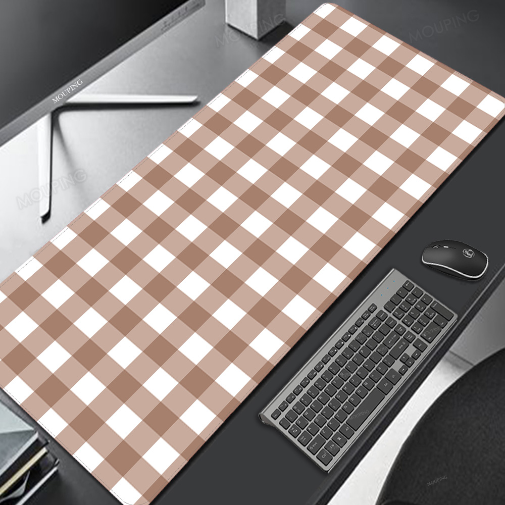 ピンクの格子マウスパッドかわいいかわいいマウスパッドデスクマ - Gaming Keyboard And Mouse Combo のレビューと価格