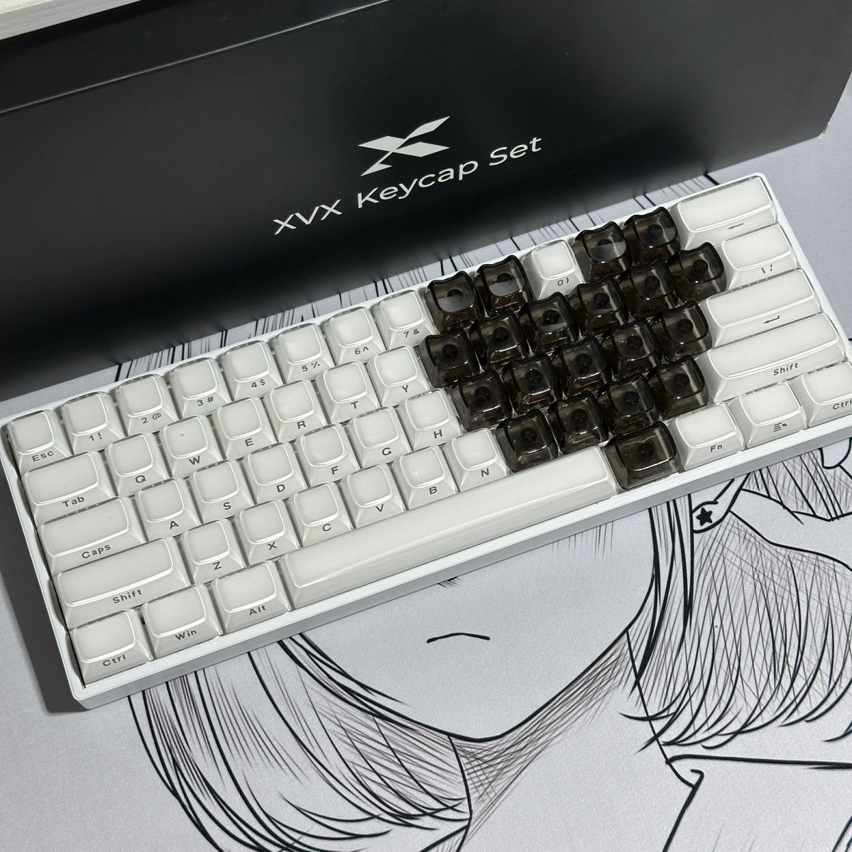 20個入り 1U キーキャップ 独自の猫の頭デザイン MAO - Keyboard Lube Kit のレビューと価格