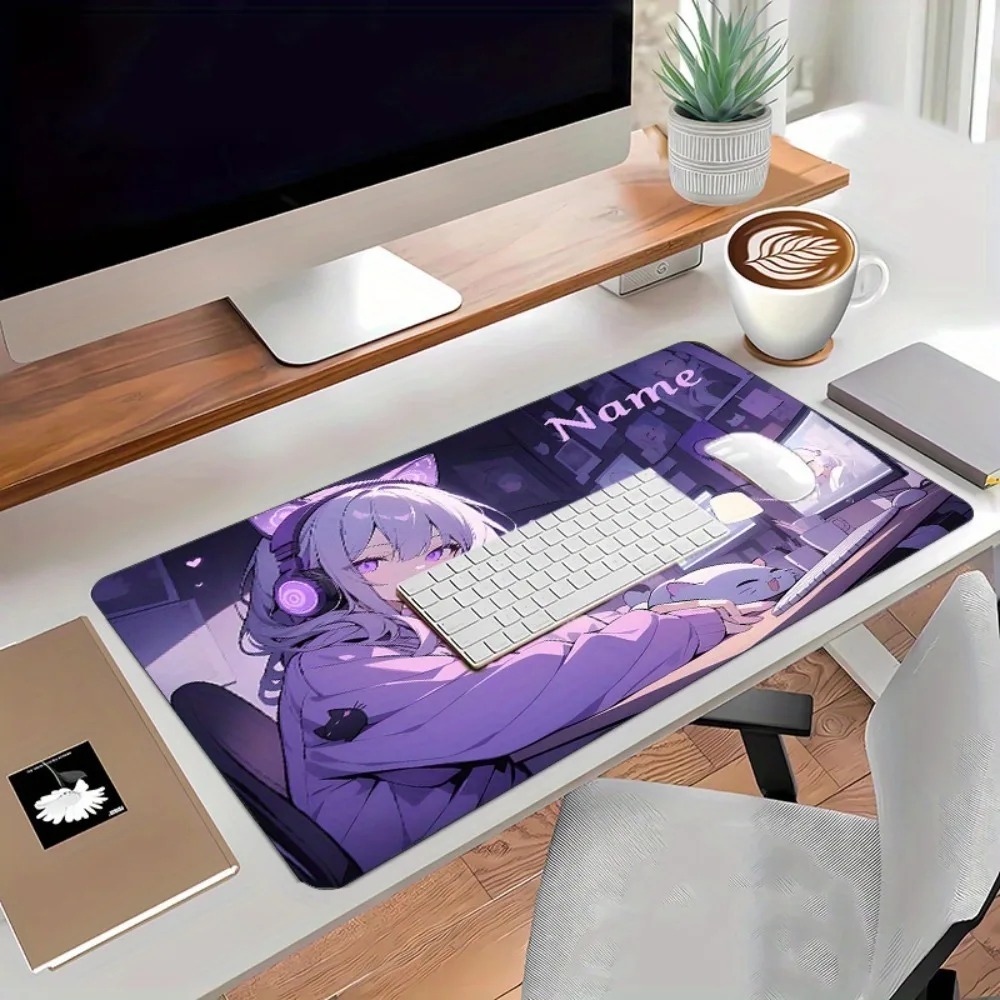 アニメガール柄ゲーミング大型デスクマット、カスタム名入り、滑 - Gaming Keyboard Name のレビューと価格