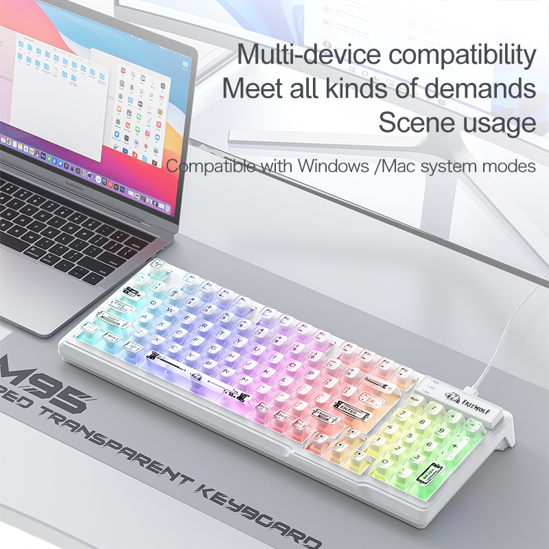 98%コンパクトレイアウト有線RGBサイレントキーボード26 - Keyboard Gaming Transparent のレビューと価格