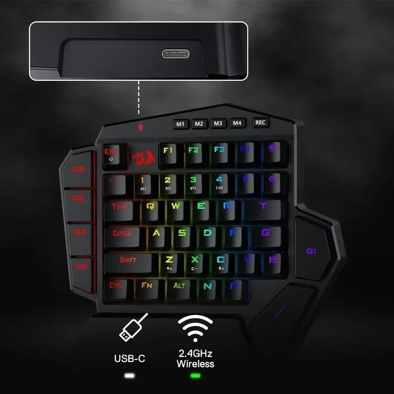 新しい Redragon K585 PRO ワイヤレス片手メ - Gaming Keyboard Half のレビューと価格