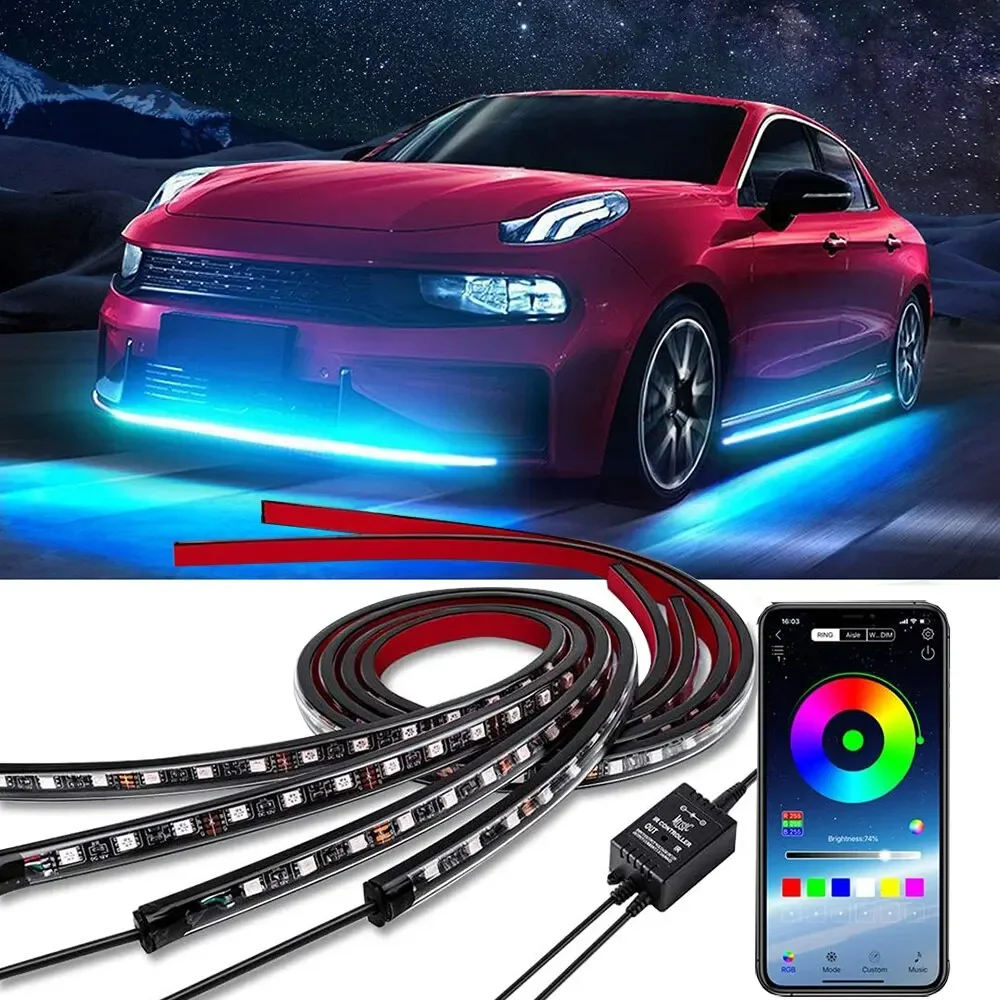 ネオンLED RGB車体下部ライト リモコン/アプリ制御 フ - Rgb Underglow Strip のレビューと価格