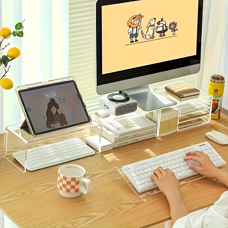 アクリルキーボードスタンド、透明デスクトップオーガナイザー、 - Keyboard Gaming Transparent のレビューと価格