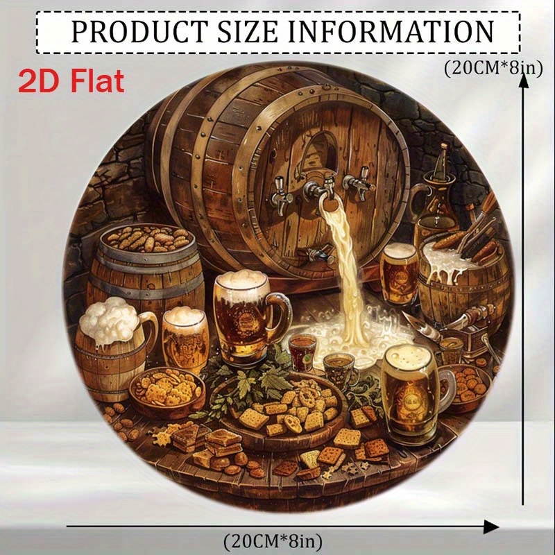 1個入り 丸型 2D フラットアルミサイン 室内/屋外壁飾り - Brass Weight Plate のレビューと価格