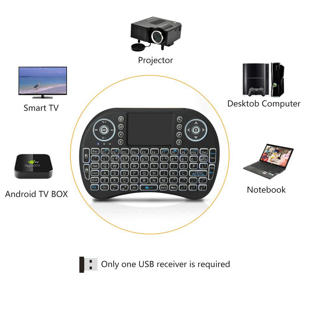バックライト付きミニワイヤレスキーボードフランス語アゼルティ - Gaming Keyboard And Mouse Combo のレビューと価格