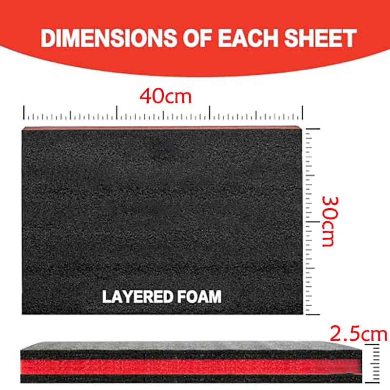 カットツールボックスオーガナイザーフォームインサート、頑丈な - Pe Foam Sheet のレビューと価格