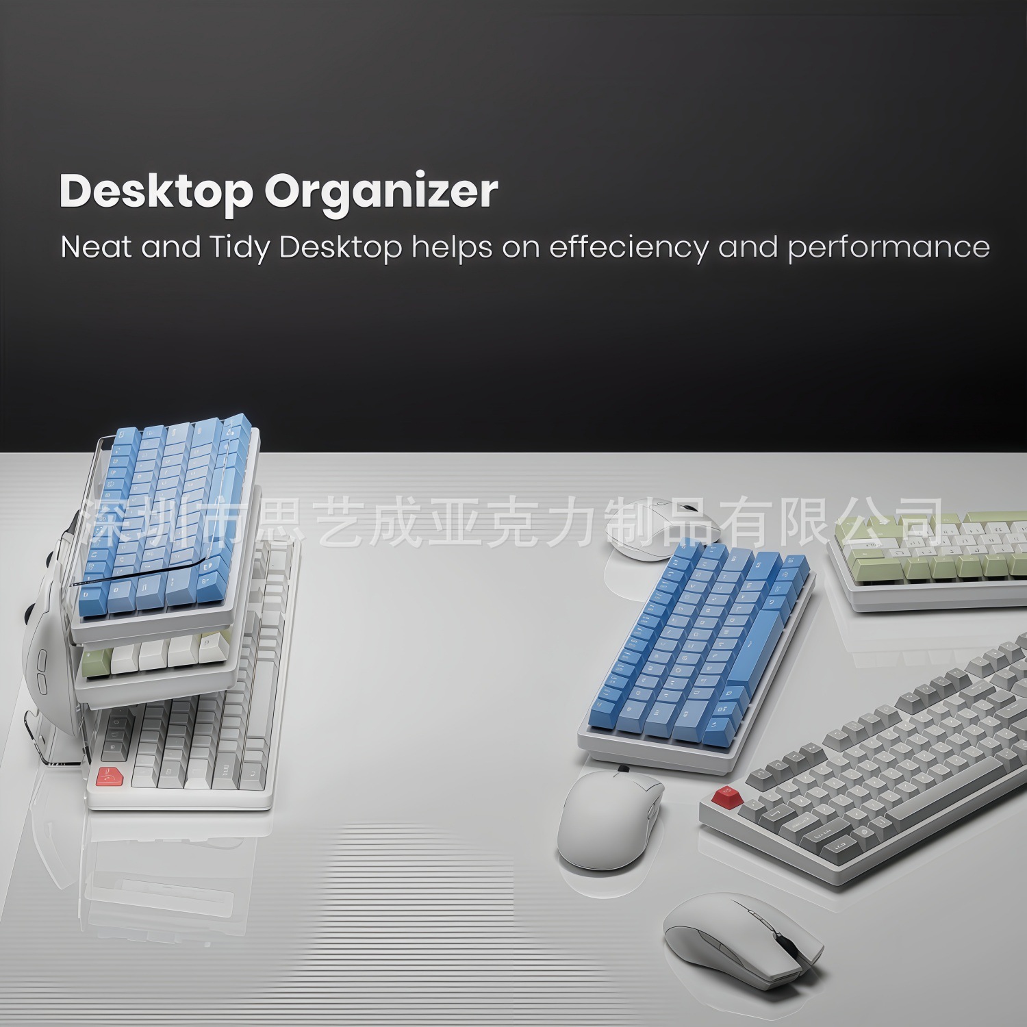 新しい3層アクリル製キーボードホルダー、デスクトップ用透明ゲ - Keyboard Gaming Transparent のレビューと価格