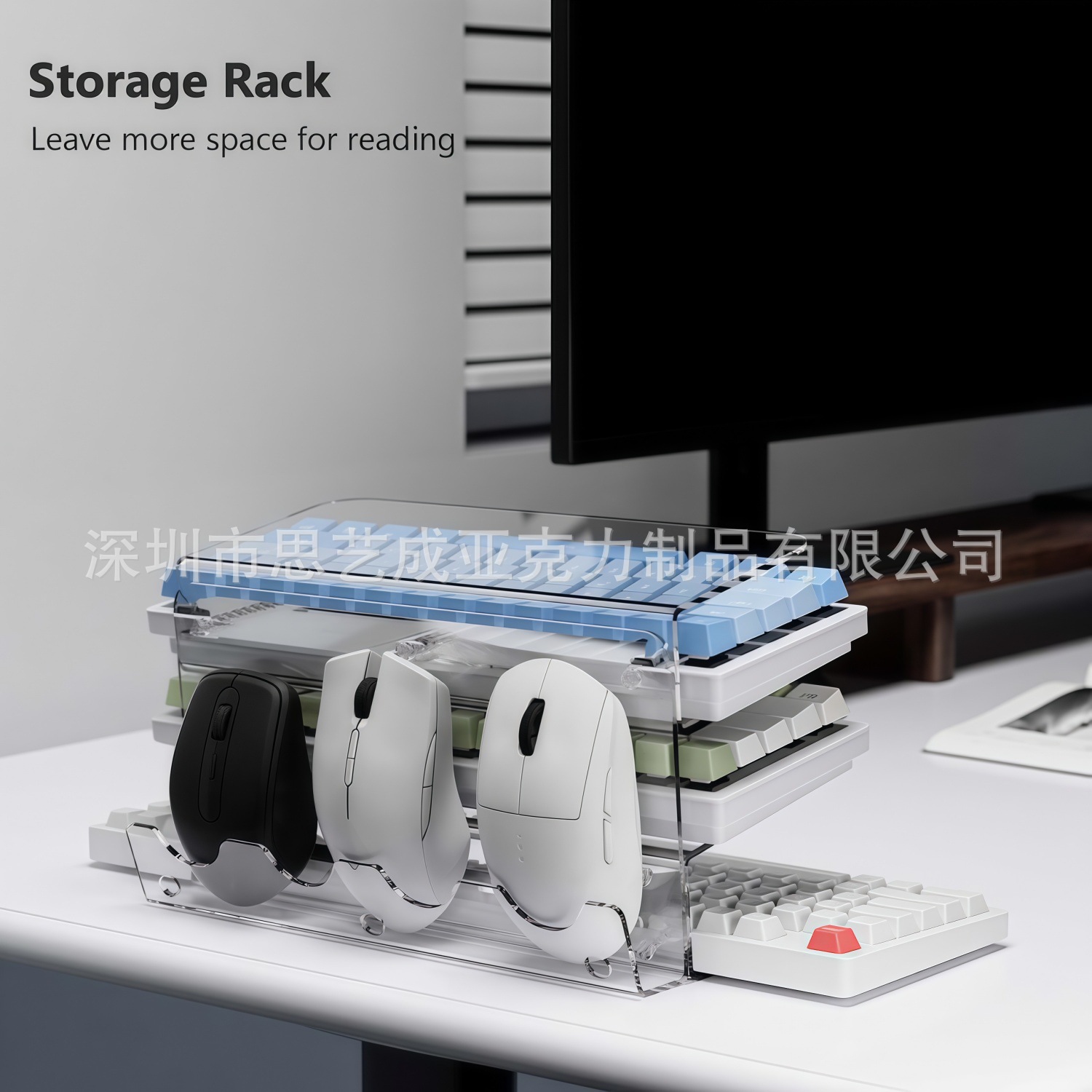 新しい3層アクリル製キーボードホルダー、デスクトップ用透明ゲ - Keyboard Gaming Transparent のレビューと価格